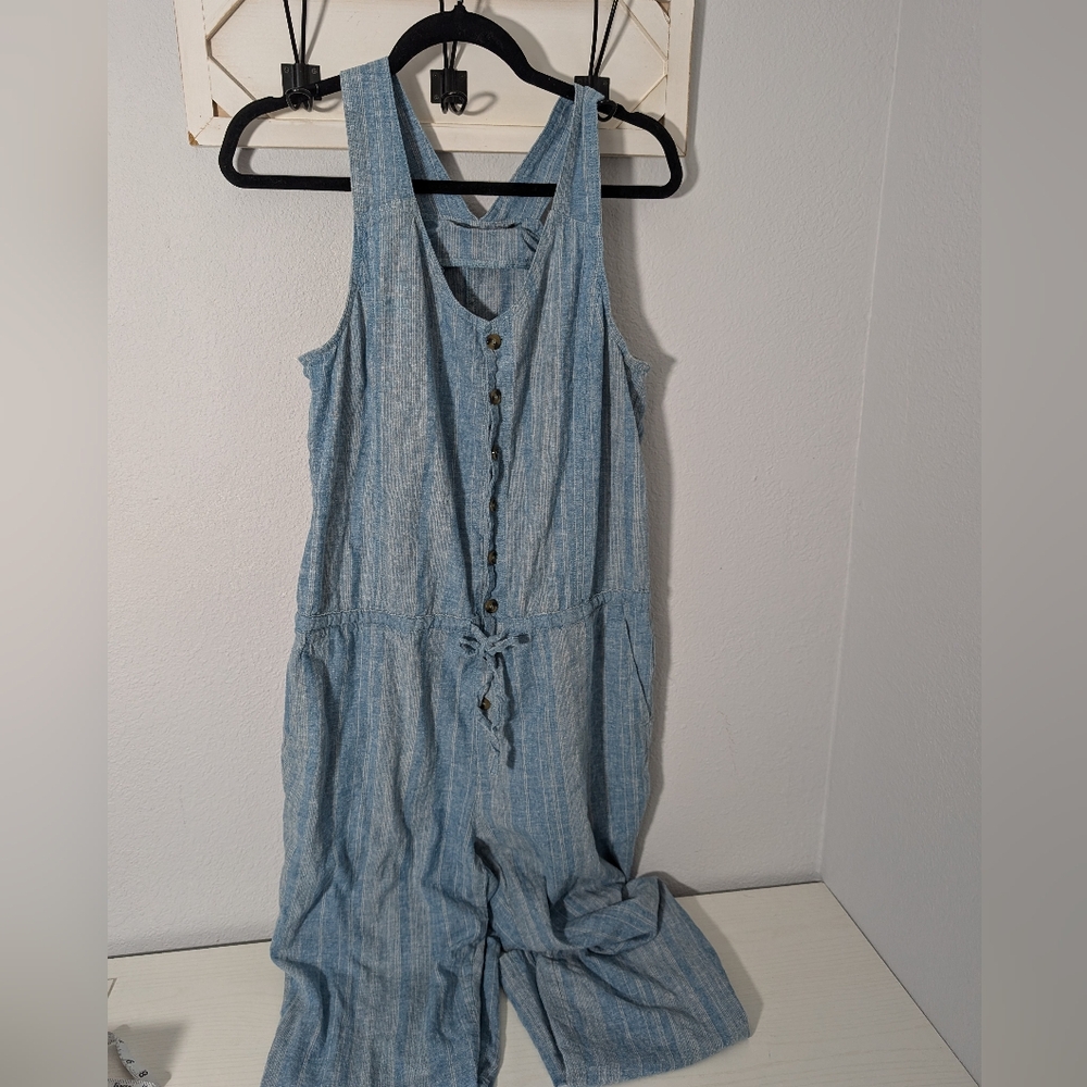 Prana Wayfarers striped hemp blend romper sz L